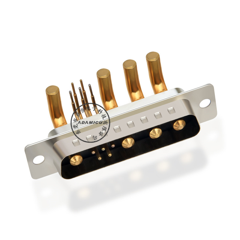 conector d-sub macho 9w4 de ángulo recto de alta potencia para PCB